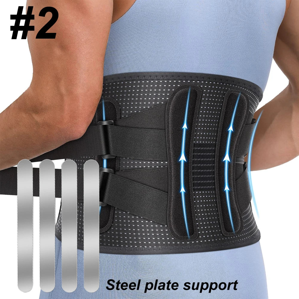 Back Brace for Lower Back Pain, Lumbar Belt Support - Lower Back Pain Relief Herniated Disc Sacral, Lifting Working Sports Large