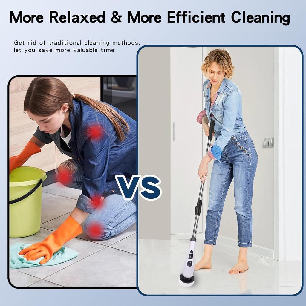 9 in 1 Electric Cleaning Brush LCD Digital Display Multi-Purpose